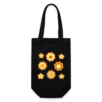 des années 70 motif fleur rétro - Sac à bouteille - noir - Devant