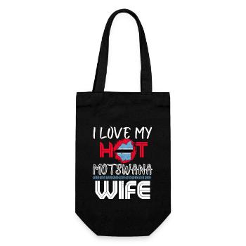 Funny I Love My Hot Motswana Wife Husband - Geschenkbeutel für Flaschen - Schwarz - Vorne