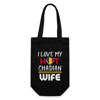 Funny I Love My Hot Chadian Wife Husband - Gift Bag for Bottles - black - Front
