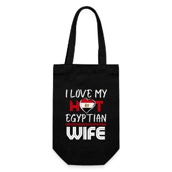 Funny I Love My Hot Egyptian Wife Husband - Geschenkbeutel für Flaschen - Schwarz - Vorne