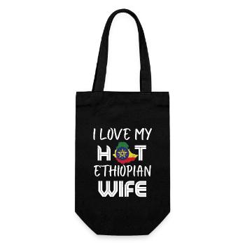Funny I Love My Hot Ethiopian Wife Husband - Gift Bag for Bottles - black - Front