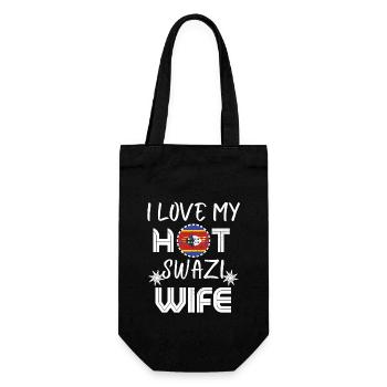 Funny I Love My Hot Eswatini Wife Husband - Geschenkbeutel für Flaschen - Schwarz - Vorne
