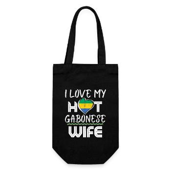 Funny I Love My Hot Gabonese Wife Husband - Gift Bag for Bottles - black - Front
