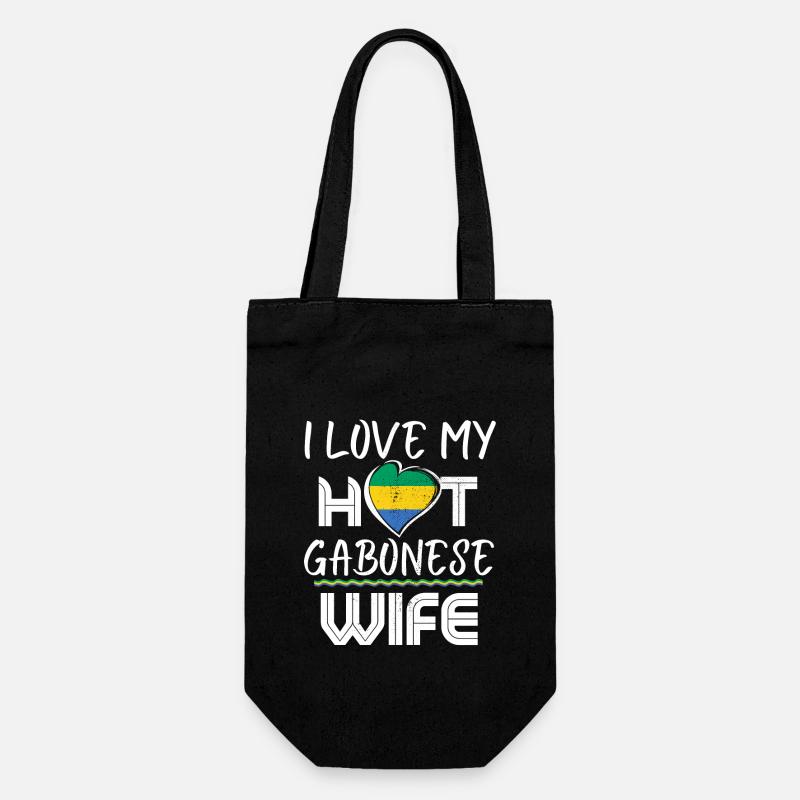 C’est drôle j’aime mon mari gabonais chaud - Sac à bouteille - noir