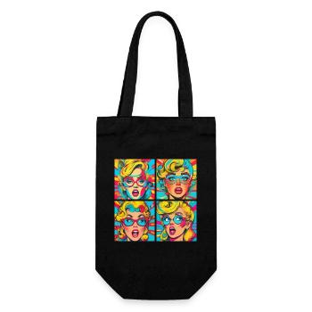 Funny pop art - Gift Bag for Bottles - black - Front