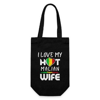 Funny I Love My Hot Malian Wife Husband - Geschenkbeutel für Flaschen - Schwarz - Vorne