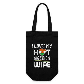 Funny I Love My Hot Nigerien Wife Husband - Gift Bag for Bottles - black - Front