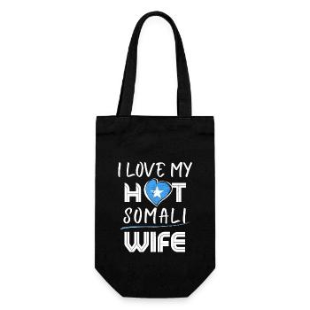 Funny I Love My Hot Somali Wife Husband - Gift Bag for Bottles - black - Front