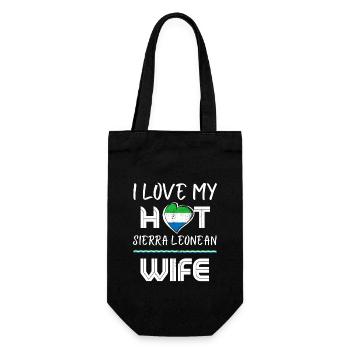 Funny I Love My Hot Sierra Leonean Wife Husband - Gift Bag for Bottles - black - Front