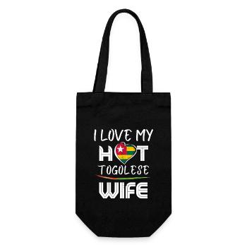 Drôle j’aime mon mari togolais chaud - Sac à bouteille - noir - Devant