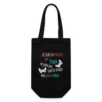 Je suis la preuve que papa ne joue pas - Sac à bouteille - noir - Devant