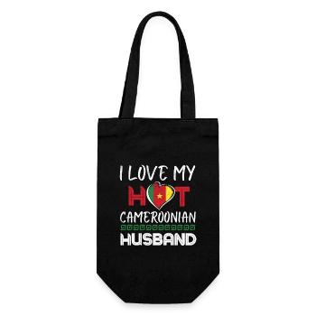 Funny Cameroonian Husband - Geschenkbeutel für Flaschen - Schwarz - Vorne