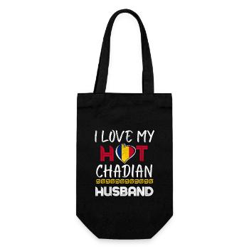 Funny Chadian Husband Proud Wife - Gift Bag for Bottles - black - Front