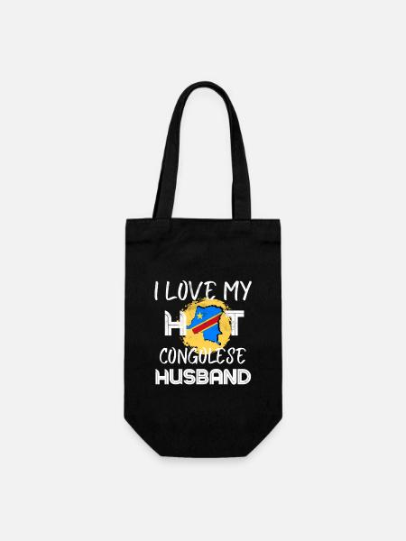 Funny Congolese Husband Congo Proud Wife - Geschenkbeutel für Flaschen - Schwarz