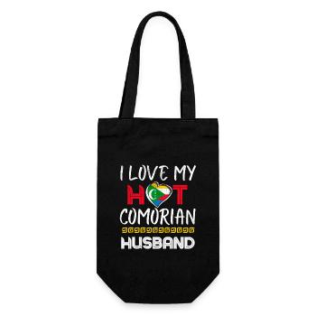 Funny Comorian Husband Proud Wife - Gift Bag for Bottles - black - Front
