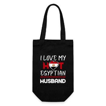 Funny Egyptian Husband Egypt Proud Wife - Gift Bag for Bottles - black - Front