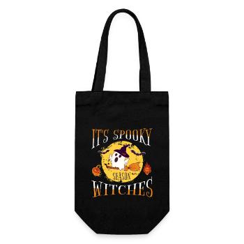 Halloween Spooky Season Ghost Witch - Gift Bag for Bottles - black - Front