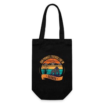 Uganda Gorilla Our Primate Friends - Gift Bag for Bottles - black - Front