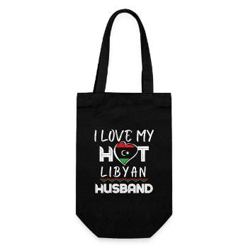 Funny Libyan Husband Proud Wife - Geschenkbeutel für Flaschen - Schwarz - Vorne