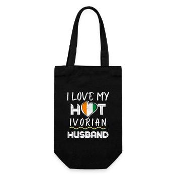 Funny Ivorian Husband Proud Wife - Gift Bag for Bottles - black - Front