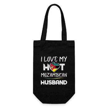 Funny Mozambican Husband Proud Wife - Gift Bag for Bottles - black - Front