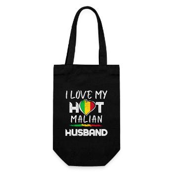 Funny Malian Husband Proud Wife - Geschenkbeutel für Flaschen - Schwarz - Vorne