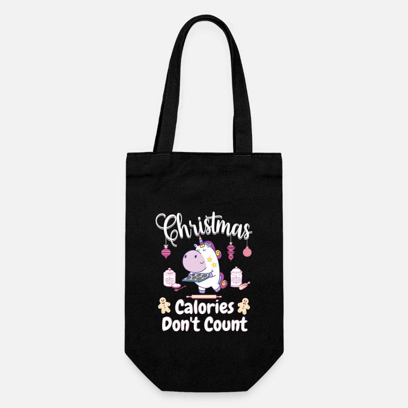 Süßes Christmas Unicorn Bakery Weihnachtsgeschenk - Geschenkbeutel für Flaschen - Schwarz