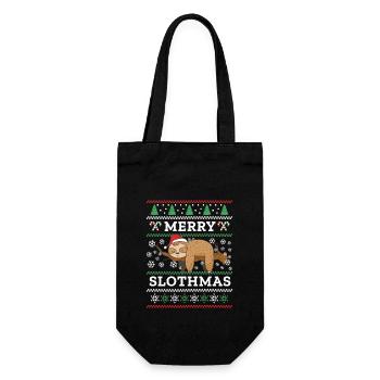 Cadeau de Noël paresseux de joyeux paresseux - Sac à bouteille - noir - Devant