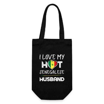 Senegalese Husband. Proud Wife - Geschenkbeutel für Flaschen - Schwarz - Vorne