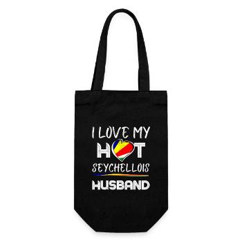 Seychellois Husband Proud Wife - Geschenkbeutel für Flaschen - Schwarz - Vorne