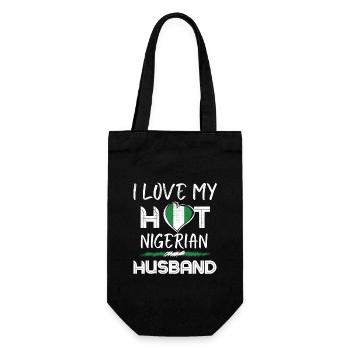 Nigerian Husband Proud Wife - Geschenkbeutel für Flaschen - Schwarz - Vorne