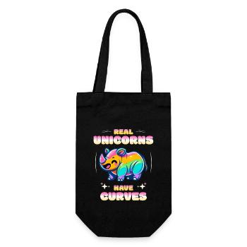 Real Unicorns Have Curves Rhino Unicorn - Gift Bag for Bottles - black - Front
