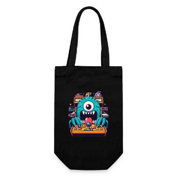 ARCADE SLOT MACHINE CASINO JOYSTICK MONSTER CRAZY - Gift Bag for Bottles - black - Front