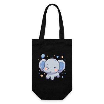 ÉLÉPHANT ANIMAL BÉBÉ MIGNON BAMBIN ENFANT IDÉE CADEAU - Sac à bouteille - noir - Devant