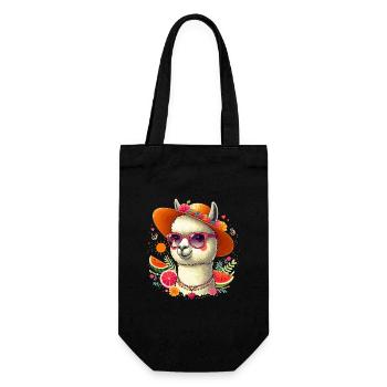 ALPACA SUMMER HAT FRUIT FLOWER HIPPIE GLASSES CHAIN - Gift Bag for Bottles - black - Front
