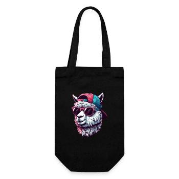 ALPACA CAP GOGGLES COOL SKATER SPORT FUR ANIMALS - Gift Bag for Bottles - black - Front