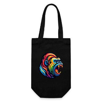 ROARING GORILLA MONKEY ANIMAL AGGRESSIVE EVIL SCREAM - Gift Bag for Bottles - black - Front