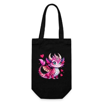 Farbenfroher Drache - Geschenkbeutel für Flaschen - Schwarz - Vorne