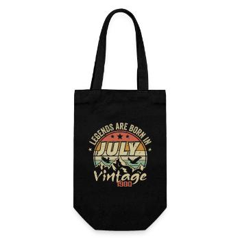 Vintage Anniversary - Hergestellt im Juli 1980 - Geschenkbeutel für Flaschen - Schwarz - Vorne