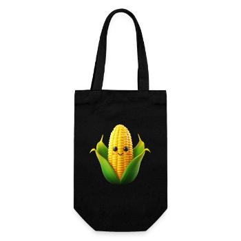 Corn on the cob Corn Kawaii - Gift Bag for Bottles - black - Front