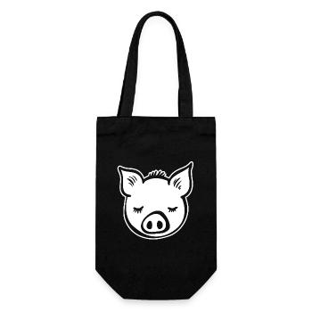 Pig Piggy - Gift Bag for Bottles - black - Front