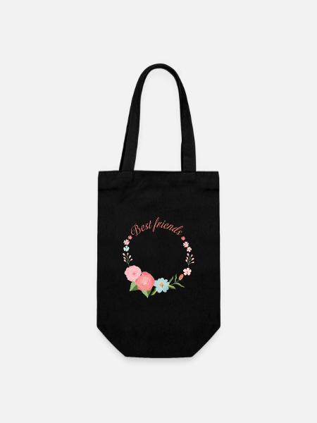 Best Friends - Gift Bag for Bottles - black