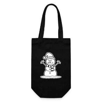 Snowman - Gift Bag for Bottles - black - Front