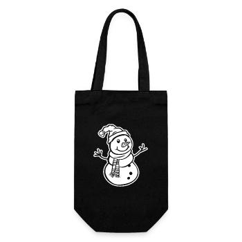 Snowman - Gift Bag for Bottles - black - Front