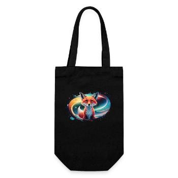 Fuchs - Illustration - Geschenkbeutel für Flaschen - Schwarz - Vorne
