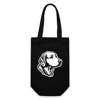Golden Retriever Hund Hunde - Geschenkbeutel für Flaschen - Schwarz - Vorne