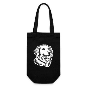 Golden Retriever Hund Hunde - Geschenkbeutel für Flaschen - Schwarz - Vorne