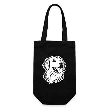 Golden Retriever Chien Chiens - Sac à bouteille - noir - Devant