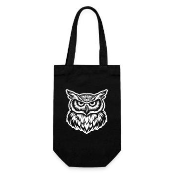 Owl Owls Bird - Gift Bag for Bottles - black - Front