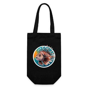 Farbenfroher Rotfeuerfisch Korallenfisch - Geschenkbeutel für Flaschen - Schwarz - Vorne